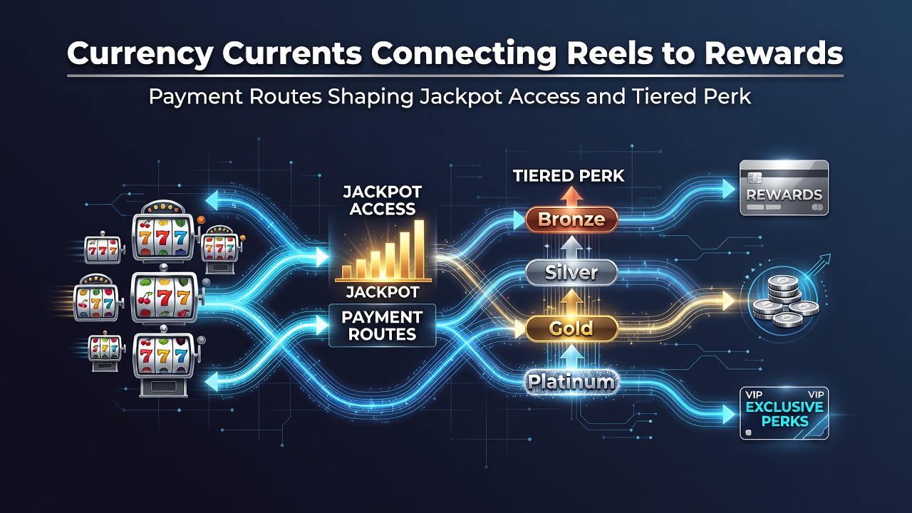 Diagram showing connections between payment methods, jackpot eligibility, and loyalty tier benefits