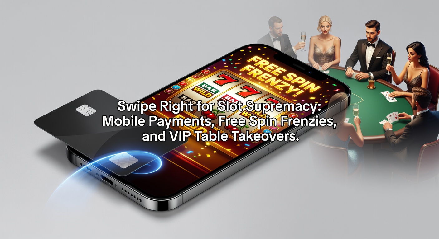 Dynamic casino screen showing a frenzy of free spins exploding on colorful slot reels, with VIP invitation pop-ups and mobile wallet icons in the foreground